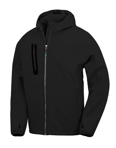 Result 3-Layer Recycled Printable Casual Hooded Softshell, Black/Black, 3XL bedrucken, Art.-Nr. 222331777