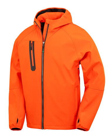 Result 3-Layer Recycled Printable Casual Hooded Softshell, Orange/Navy, M bedrucken, Art.-Nr. 222334653