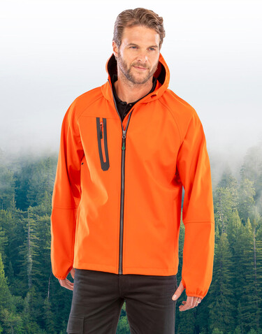 Result 3-Layer Recycled Printable Casual Hooded Softshell, Navy/Navy, M bedrucken, Art.-Nr. 222332483