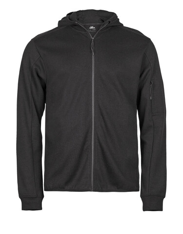 Tee Jays Athletic Hooded Full Zip Sweat, Black, XL bedrucken, Art.-Nr. 223541016