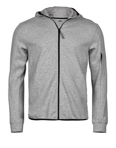Tee Jays Athletic Hooded Full Zip Sweat, Heather Grey, XS bedrucken, Art.-Nr. 223541232