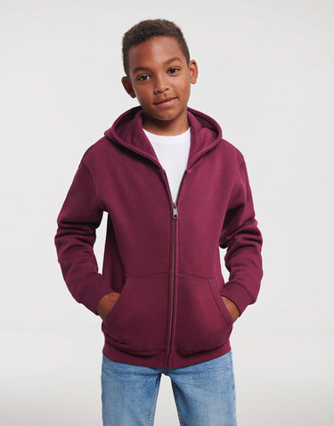 Russell Europe Kids` Authentic Zipped Hood Sweat, Burgundy, S (104/3-4) bedrucken, Art.-Nr. 240004483