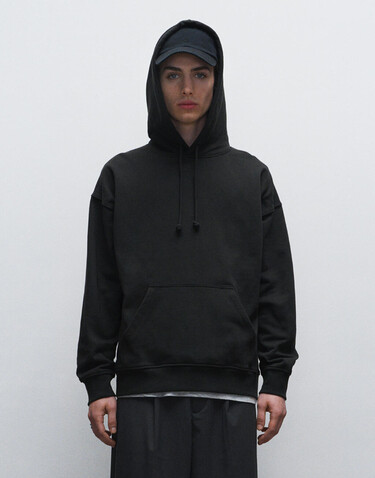 True Blanks Mens Boxy Hoodie, Off Black, S bedrucken, Art.-Nr. 241411023