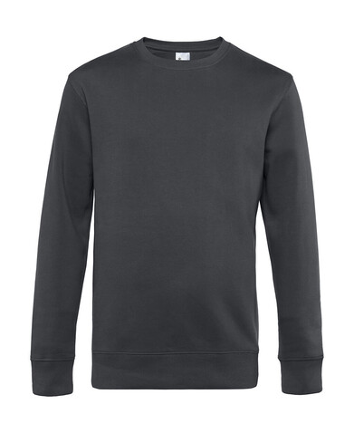 B &amp; C KING Crew Neck, Asphalt, S bedrucken, Art.-Nr. 242421083