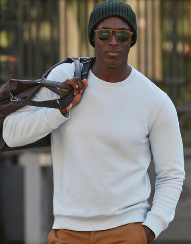 B &amp; C KING Crew Neck, Heather Mid Grey, XS bedrucken, Art.-Nr. 242421212