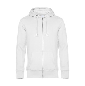 B &amp;amp; C KING Zipped Hood, White, XS bedrucken, Art.-Nr. 246420002