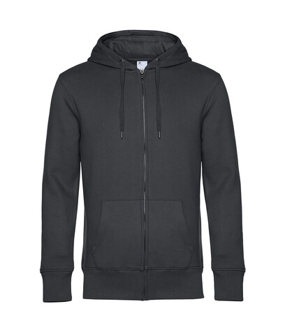 B &amp; C KING Zipped Hood, Asphalt, XL bedrucken, Art.-Nr. 246421086
