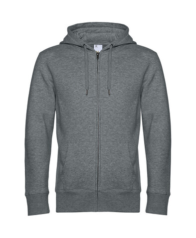 B &amp; C KING Zipped Hood, Heather Mid Grey, 2XL bedrucken, Art.-Nr. 246421217
