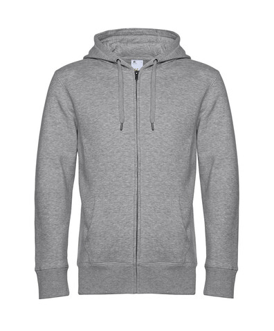 B &amp; C KING Zipped Hood, Heather Grey, 2XL bedrucken, Art.-Nr. 246421237