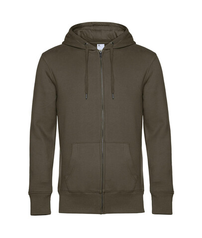 B &amp; C KING Zipped Hood, Khaki, 2XL bedrucken, Art.-Nr. 246427317