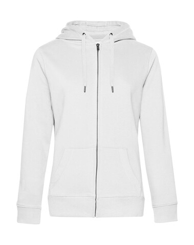 B &amp; C QUEEN Zipped Hood, White, L bedrucken, Art.-Nr. 247420005