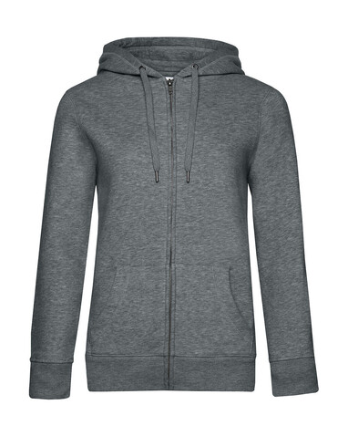 B &amp; C QUEEN Zipped Hood, Heather Mid Grey, M bedrucken, Art.-Nr. 247421214