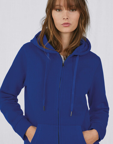 B &amp; C QUEEN Zipped Hood, Heather Mid Grey, M bedrucken, Art.-Nr. 247421214
