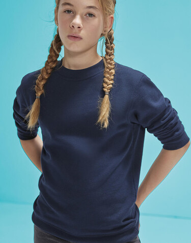 B &amp; C ID.332 Crew /kids, White, 3/4 (98/104) bedrucken, Art.-Nr. 248420003