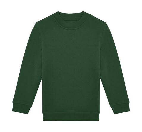 B &amp; C ID.332 Crew /kids, Bottle Green, 3/4 (98/104) bedrucken, Art.-Nr. 248425403