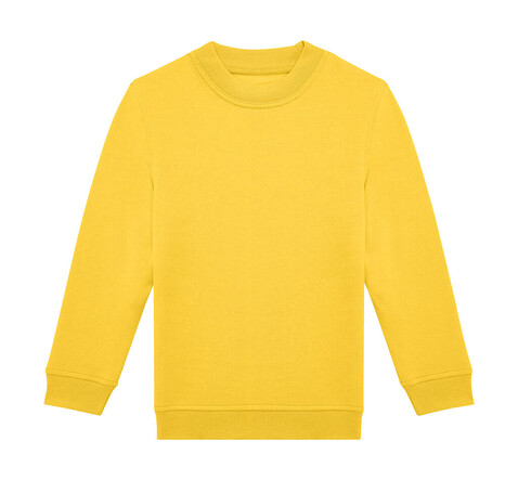 B &amp; C ID.332 Crew /kids, Pop Yellow, 3/4 (98/104) bedrucken, Art.-Nr. 248426053