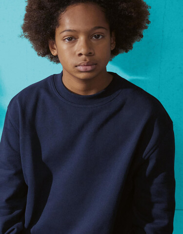 B &amp; C ID.332 Crew /kids, White, 3/4 (98/104) bedrucken, Art.-Nr. 248420003