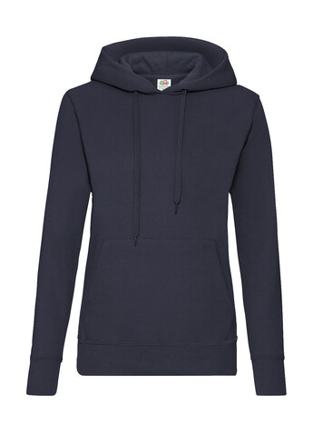Fruit of the Loom Ladies` Classic Hooded Sweat, Deep Navy, S bedrucken, Art.-Nr. 249012023