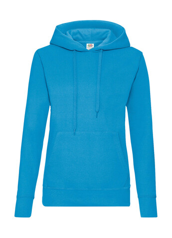 Fruit of the Loom Ladies` Classic Hooded Sweat, Azure Blue, XL bedrucken, Art.-Nr. 249013106