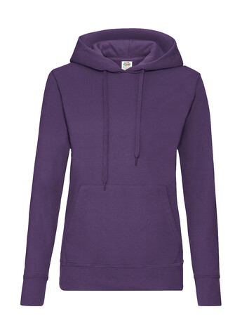 Fruit of the Loom Ladies` Classic Hooded Sweat, Purple, 2XL bedrucken, Art.-Nr. 249013497