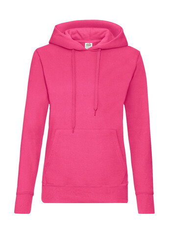 Fruit of the Loom Ladies` Classic Hooded Sweat, Fuchsia, 2XL bedrucken, Art.-Nr. 249014397