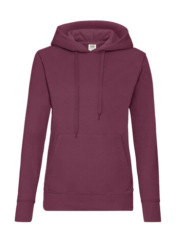 Fruit of the Loom Ladies` Classic Hooded Sweat, Burgundy, 2XL bedrucken, Art.-Nr. 249014487