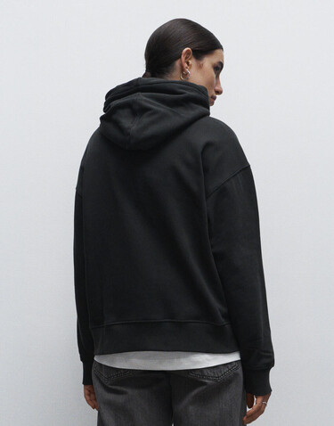 True Blanks Womens Oversized Hoodie, Off Black, XL bedrucken, Art.-Nr. 252411026