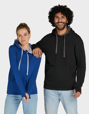 SG Contrast Hooded Sweatshirt Women, Royal/Light Oxford, M bedrucken, Art.-Nr. 254523654