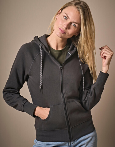 Tee Jays Ladies` Fashion Full Zip Hood, Heather Grey, L bedrucken, Art.-Nr. 255541235