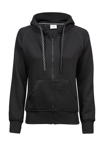 Tee Jays Ladies` Fashion Full Zip Hood, Black, 2XL bedrucken, Art.-Nr. 255541017