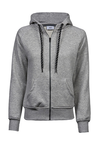 Tee Jays Ladies` Fashion Full Zip Hood, Heather Grey, 2XL bedrucken, Art.-Nr. 255541237