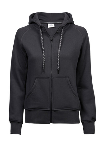 Tee Jays Ladies` Fashion Full Zip Hood, Dark Grey, 2XL bedrucken, Art.-Nr. 255541287