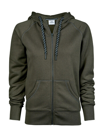 Tee Jays Ladies` Fashion Full Zip Hood, Deep Green, S bedrucken, Art.-Nr. 255545103