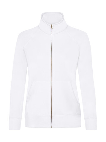 Fruit of the Loom Ladies` Premium Sweat Jacket, White, XL bedrucken, Art.-Nr. 256010006