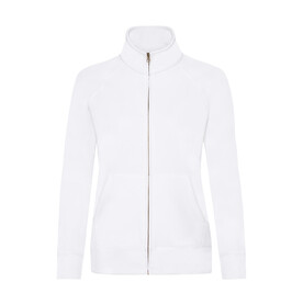 Fruit of the Loom Ladies` Premium Sweat Jacket, White, XS bedrucken, Art.-Nr. 256010002