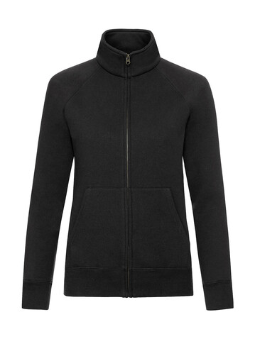 Fruit of the Loom Ladies` Premium Sweat Jacket, Black, XS bedrucken, Art.-Nr. 256011012