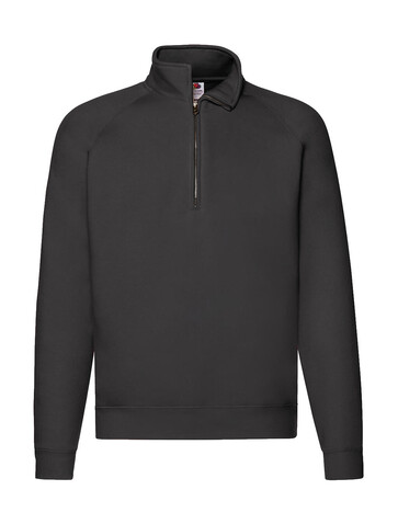 Fruit of the Loom Premium Zip Neck Sweat, Black, S bedrucken, Art.-Nr. 261011013