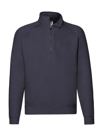 Fruit of the Loom Premium Zip Neck Sweat, Deep Navy, L bedrucken, Art.-Nr. 261012025
