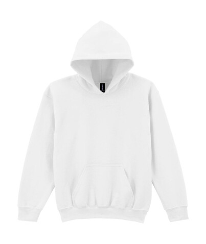 Gildan Heavy Blend Youth Hooded Sweat, White, XS (104/110) bedrucken, Art.-Nr. 278090002