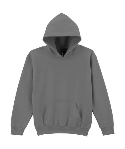 Gildan Heavy Blend Youth Hooded Sweat, Charcoal, S (116/128) bedrucken, Art.-Nr. 278091303