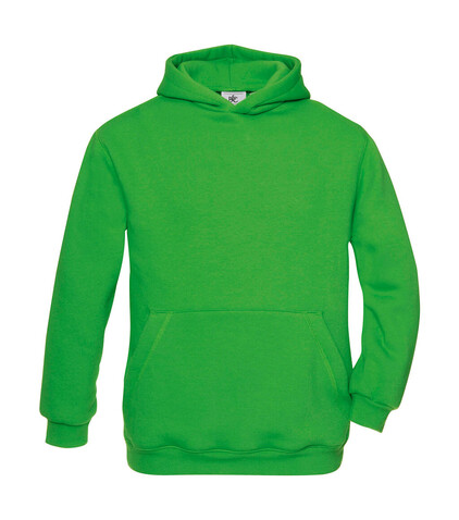 B &amp; C Hooded/kids Sweat, Real Green, 3/4 (98/104) bedrucken, Art.-Nr. 278425033