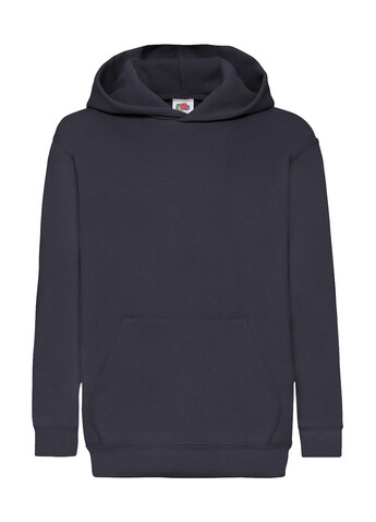 Fruit of the Loom Kids` Classic Hooded Sweat, Deep Navy, 128 (7-8) bedrucken, Art.-Nr. 280012025