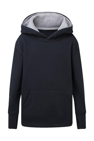 SG Contrast Hooded Sweatshirt Kids, Navy/Light Oxford, 104 (3-4/S) bedrucken, Art.-Nr. 280522663