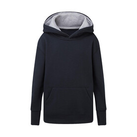 SG Contrast Hooded Sweatshirt Kids, Navy/Light Oxford, 104 (3-4/S) bedrucken, Art.-Nr. 280522663
