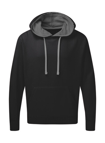 SG Contrast Hooded Sweatshirt Men, Black/Grey, XL bedrucken, Art.-Nr. 281521516