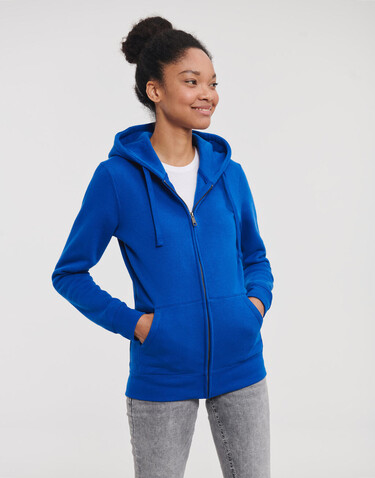 Russell Europe Ladies` Authentic Zipped Hood, White, XS bedrucken, Art.-Nr. 283000002