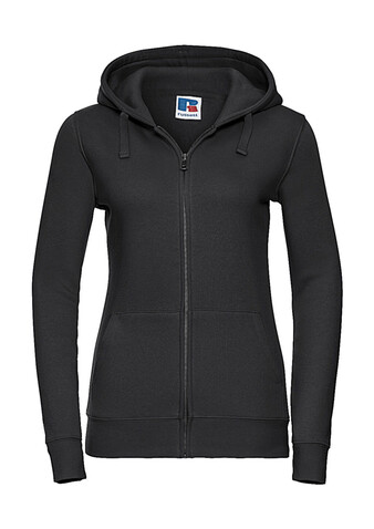 Russell Europe Ladies` Authentic Zipped Hood, Black, L bedrucken, Art.-Nr. 283001015