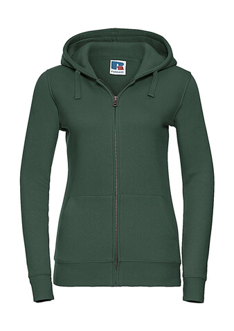 Russell Europe Ladies` Authentic Zipped Hood, Bottle Green, XS bedrucken, Art.-Nr. 283005402