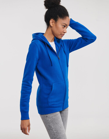 Russell Europe Ladies` Authentic Zipped Hood, White, XS bedrucken, Art.-Nr. 283000002