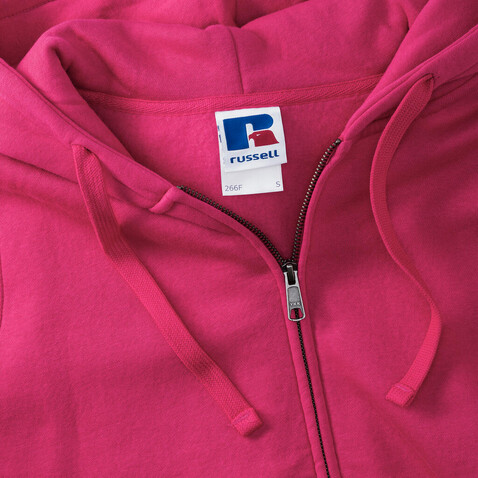 Russell Europe Ladies` Authentic Zipped Hood, White, XS bedrucken, Art.-Nr. 283000002